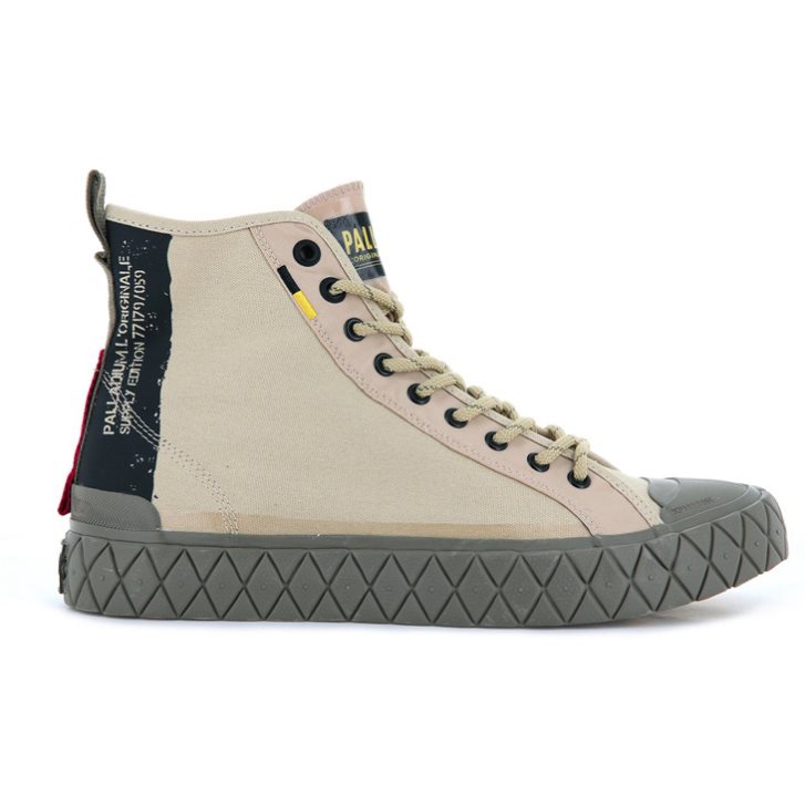 Palladium Palla Ace Supply Mid High Tops Women\'s Sneakers Khaki | UK R435-GVO